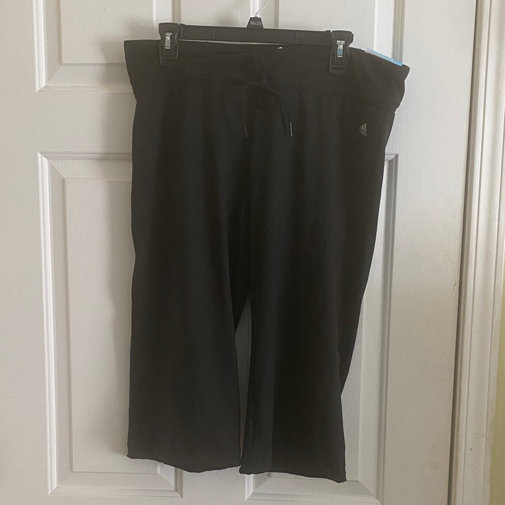 Adidas Black Drawstring Capri Pants